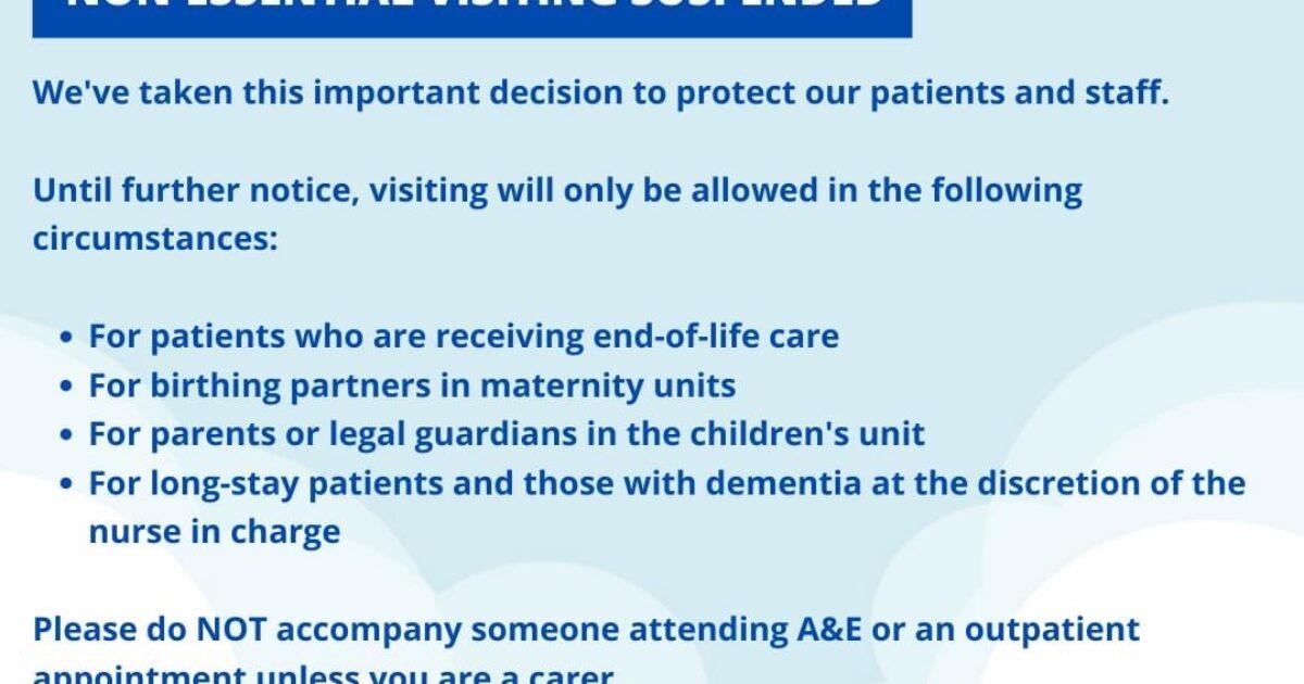 New visiting guidance for local hospitals Alan Campbell MP for Tynemouth