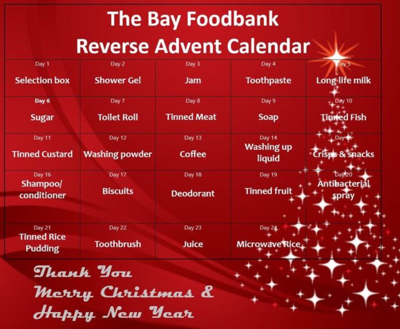 Bay Food Bank Calendar