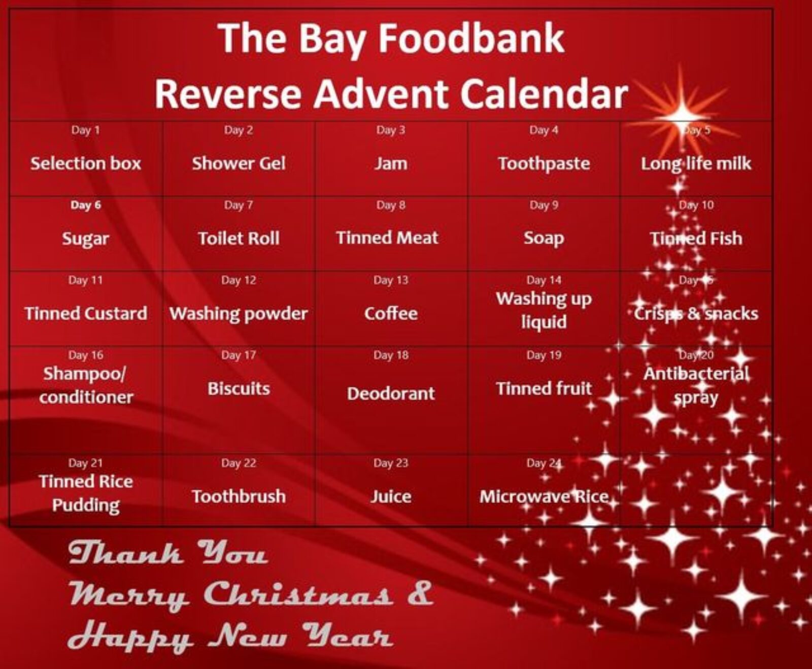 Bay Food Bank Calendar