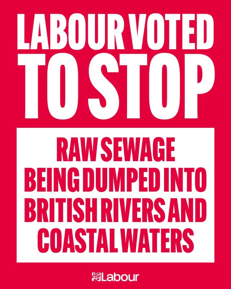 Labour voted to stop raw sewage being dumped into british rivers and costal waters